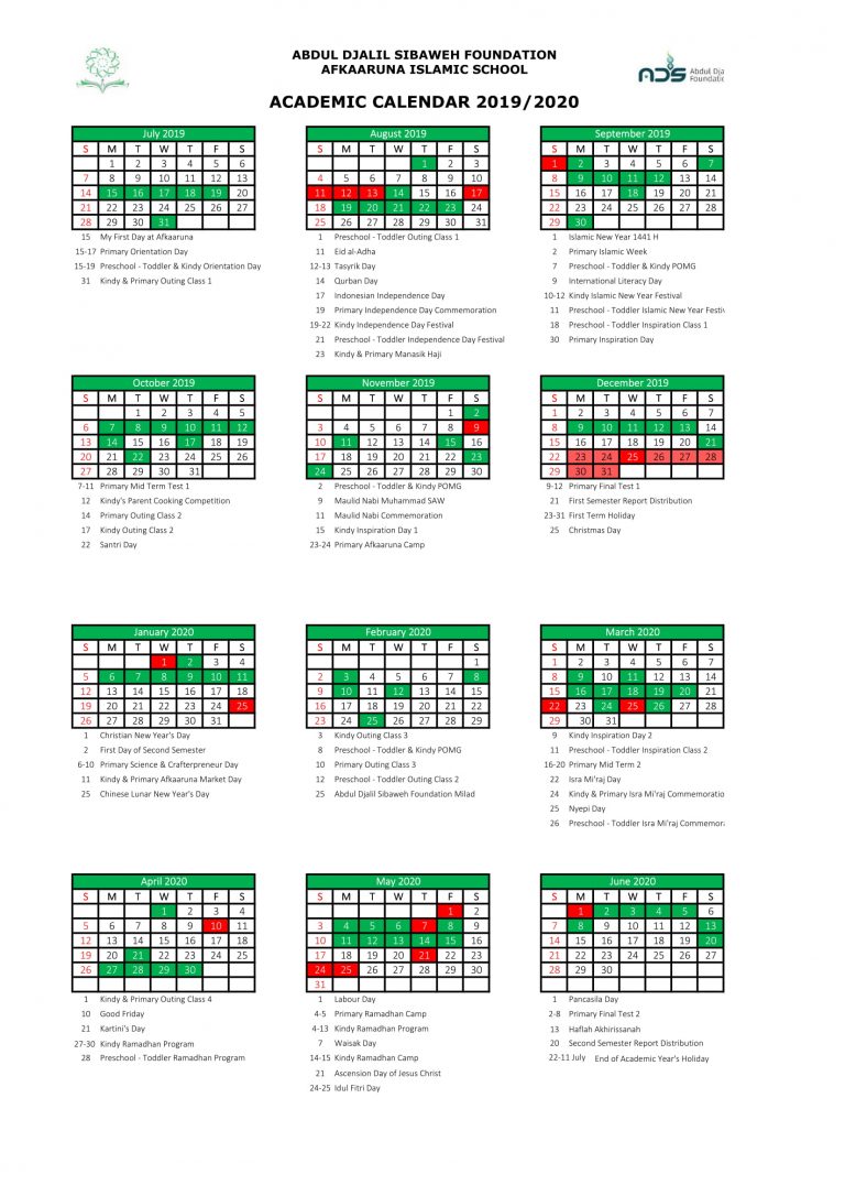 Academic Calendar